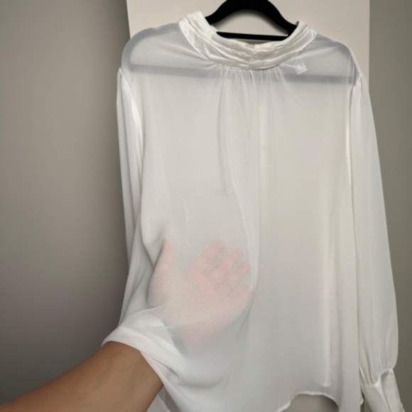 Forever 21 Sheer Blouse with satin neckline - Picture 3 of 7